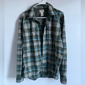 L.L. Bean Plaid Men’s Performance Button Down, Size Medium